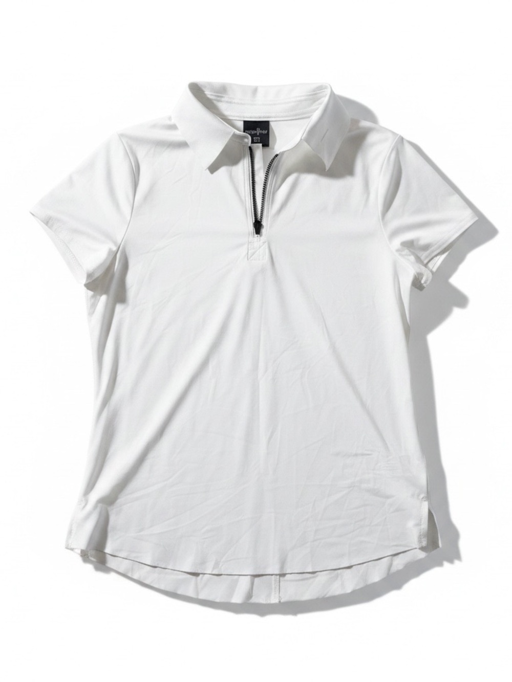 Belyn Key White Short-Sleeve Zip Polo